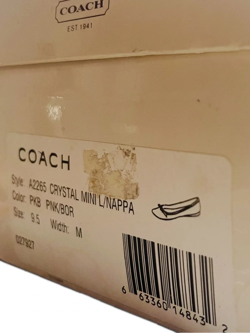 Coach Crystal Mini Nappa Signature Jacquard Bow Ballet Flats 9.5 EUC